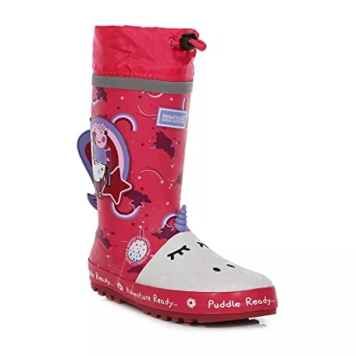 Image of Regatta Peppa Pig Puddle Wellies Winterberry Unicorn, Size: UK Infant 4