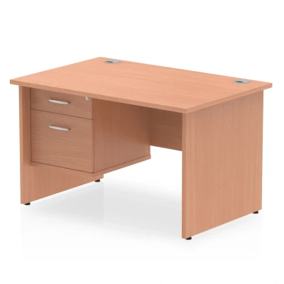 Image of Impulse 1200 Rectangle Panel End Leg Desk Beech 1 x 2 MI001733