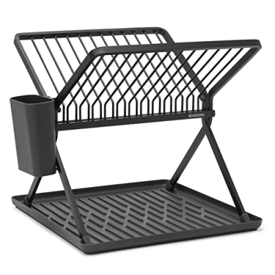 Image of Brabantia Dish Drainer, Plastic Stainless Steel, Dark Grey