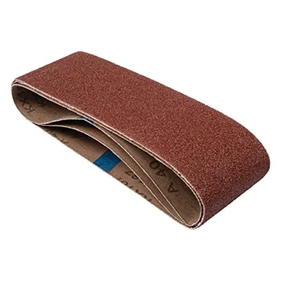 Image of Trend Aluminium Oxide 75 x 533mm 120 Grit Abrasive Sanding Belt, AB/B75A/120A, Pack of 3