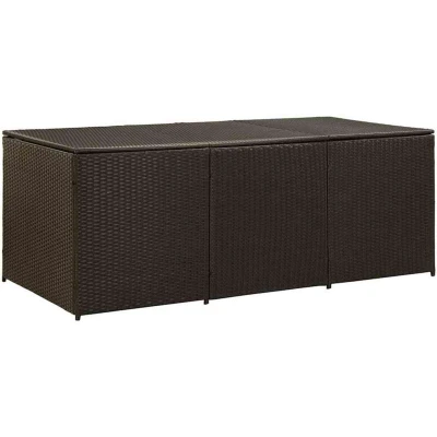 Image of vidaXL Garden Storage Box Poly Rattan 180x90x70 cm Brown