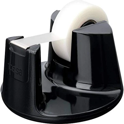 Image of tesa Easy Cut Deskdispenser Compact ZWART inlc 1 rol tesafilm Invisible 33M x 19MM