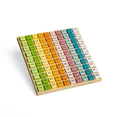 Image of Bigjigs Toys FSC® Certified Wooden Number Counting Tray 100 Piece Maths Game, Quality Eco Friendly Educational &amp; Teacher Supplies, Montessori
