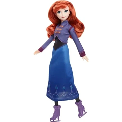 Image of Disney Frozen Anna Fashion Doll &amp; Accessories, Ice Skating Look with Removeable Dress Skates Plus 1 Pair of Shoes, Inspired by Frozen: Winter Festival, JBG54