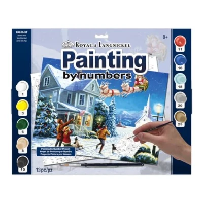 Image of Royal &amp; Langnickel 11 x 15 inch Santa&#039;s Here Pre Printed Paint by Number Painting Set