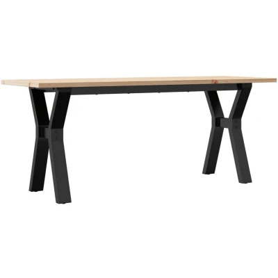 Image of vidaXL Coffee Table Y Frame 110x40x45 cm Solid Wood Pine and Steel
