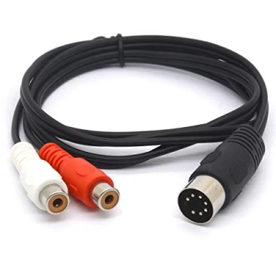 Image of OpenII Din 7 Pin Male to Dual RCA Female Audio Cable Cord for Bang &amp; Olufsen, Naim, Quad.Stereo Systems (1 meter)