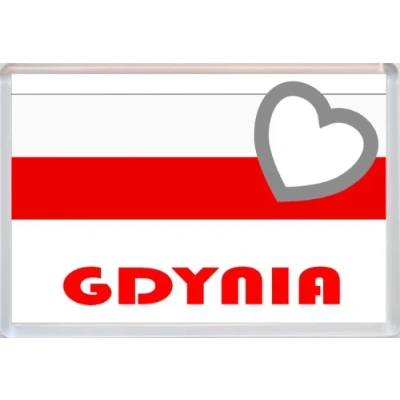 Image of Gdynia Poland Flag Love Polish/Polska Towns &amp; Cities Jumbo Fridge Magnet