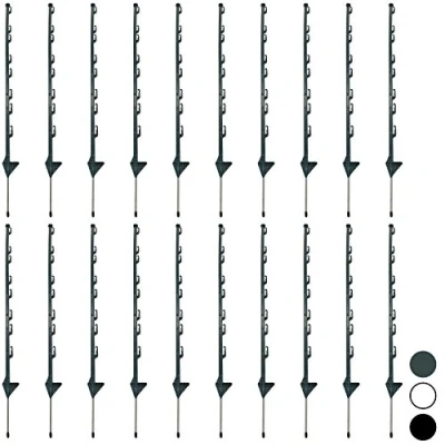 Image of Woodside 20 x Green 4ft Tall Electric Fencing Fence Posts Stakes Poles 4 Foot Horse Paddock