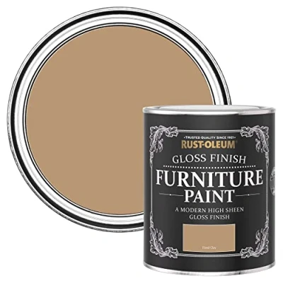 Image of Rust Oleum Brown Furniture Paint in Gloss Finish Fired Clay 750ML