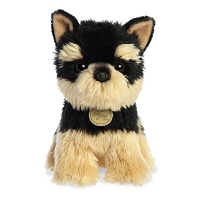 Image of Aurora® Adorable Miyoni® Tots Yorkie Pup Stuffed Animal Lifelike Detail Cherished Companionship Brown 9 Inches
