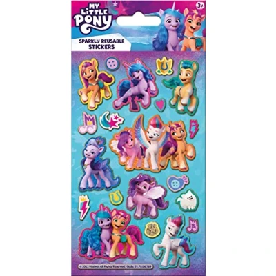 Image of My Little Pony Sparkly Foil Sticker Pack Official Licensed Product Reusable on Non Porous Surfaces Great for Girls Age 3+ Perfect Gifts and Presents, Scrapbooking, Decoration Rewards