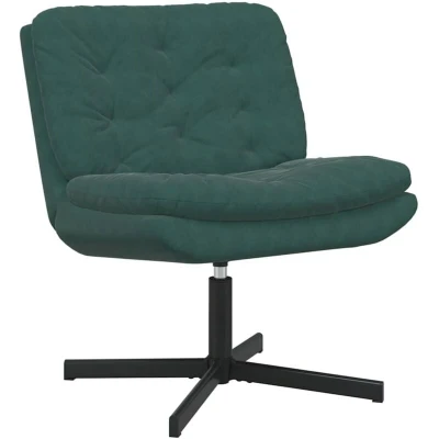 Image of Swivel Relaxing Chair Dark green 63 x 75 76 cm Velvet Vidaxl