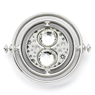 Image of Harry Potter Silver Tone Pin Badge Time Turner Apparel