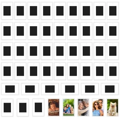 Image of Kurtzy Small Magnetic Picture Frames (50 Pack) Mini Photo for Personalised Fridge Magnets Photos 7 x 4.5cm/2.75 1.77 Inches Fridge/Magnetic Frame Blank Inserts