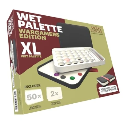 Image of The Army Painter, Wargamers Edition Wet Palette XL, incl. 50 Hydro Sheets, 2 Foams &amp; Brush Storage for Miniatures Acrylic Paint, Dnd Warhammer