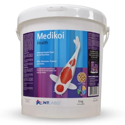 Image of NT Labs Medikoi Health, Complete Feed For All Pond Fish, Ideal Spring, Summer and Autumn Feeding, Contains Propolis, Maintains Immune System, Koi Fish Food (5 kg) (6 mm) (Standard)