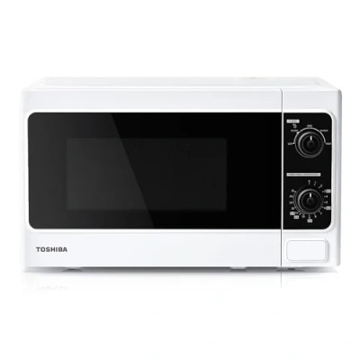 Image of TOSHIBA 20 Liter 800W Manual Control Solo Small Microwave, Compact with 5 Power Levels, Automatic Defrost Function, Perfect for 9&#039;&#039; pizza, Clock and Timer, Easy Clean, White MM MM20P(WH)