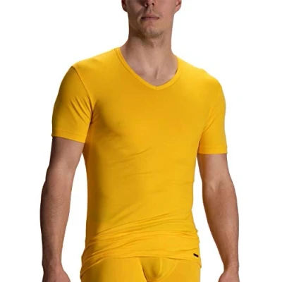 Image of Olaf Benz Men&#039;s T Shirts V Neck shirt 1601 (Yellow/M)