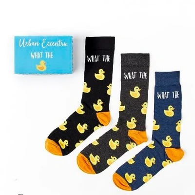 Image of Urban Eccentric Unisex What The Duck Socks Gift Set 3 Pairs Cotton Rich Premium Novelty Gifts