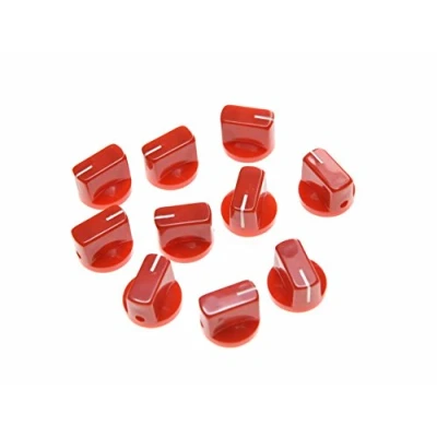 Image of Dopro 10pcs Guitar AMP Effect Pedal Knobs Pointer Knob with Set Screw Red