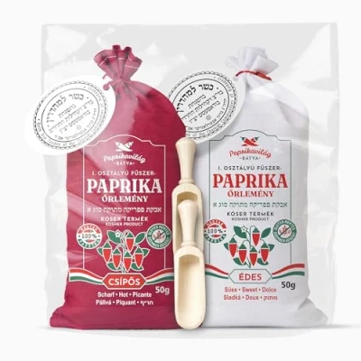 Image of Hungarian Paprika, Sweet &amp; Hot (2x50g) Certified Kosher, Imported from Hungary, Made in Kalocsa