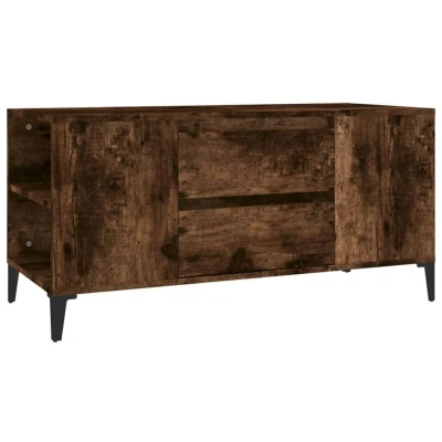 Image of vidaXL TV Cabinet Smoked Oak 102x44.5x50 cm Engineered Wood