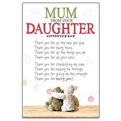 Image of Nice Words Mum From Daughter Christmas Cards, Xmas Card For Her