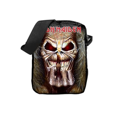 Image of Rocksax Crossbody Bag Iron Maiden Middle Finger Messenger 21cm x 16cm 5.5cm Officially Licensed Merchandise