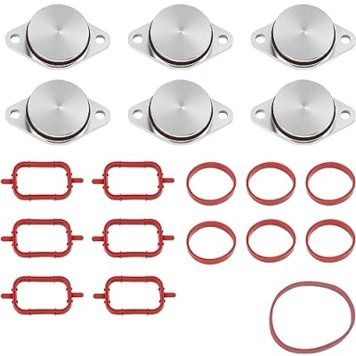 Image of Set of 6 x 33MM swirl flap delete kits for M47 and M57 diesel engines with intake manifold gaskets