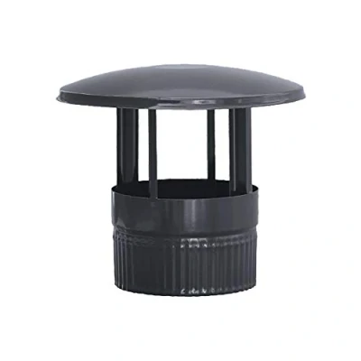 Image of Black Vitrified Cap 900C Ø100mm Rosette for Stoves and Fireplaces Ducts