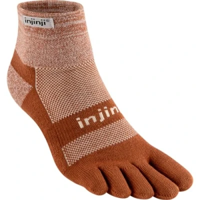 Image of Injinji Men&#039;s Trail Midweight Mini Crew Toesocks, Bark, M