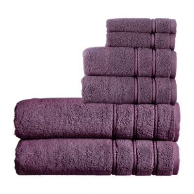 Image of Christy Antalya Bath Sheets Set 6 Piece 100% Turkish Cotton 600GSM Soft Plush Luxury Towel 2 Hand Towels Face Cloths Quick Dry Fig Purple