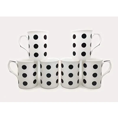 Image of fine Bone China Black spot Mugs