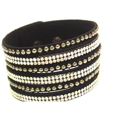 Image of Lapeach Fashions Latest Gorgeous Ladies Crystal Studded Wrap Bracelet Rhinestone Slake (Slcrystal)