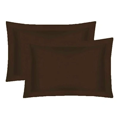 Image of 200 Thread Count 100% Egyptian Cotton Pair Of Pillowcases (Chocolate, Oxford Pillow Cases)