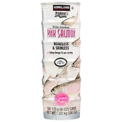 Image of Kirkland Signature Trident Wild Pink Salmon Pack of 6 X 170G
