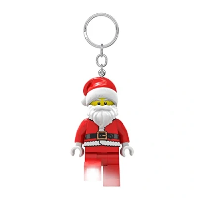 Image of Lego Iconic Santa Keyring LED Torch Toys Gifts for Kids 76mm Large Figure (KE189) 2 CR2025 Batteries Included, red