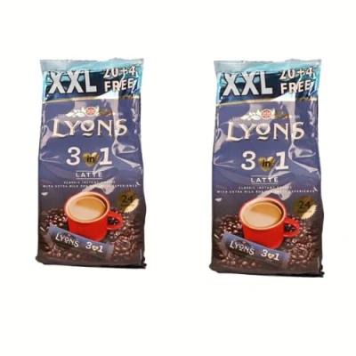 Image of Lyons 3in1 Latte Classic Instant Coffee Sachets 24 Pack