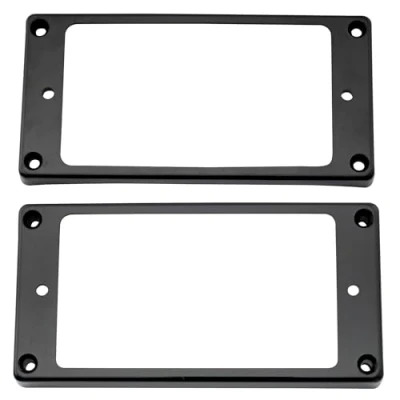Image of Musiclily Pro Plastic Curved Bottom Humbucker Mounting Pickup Rings Set for China Made Epiphone Guitar, Black