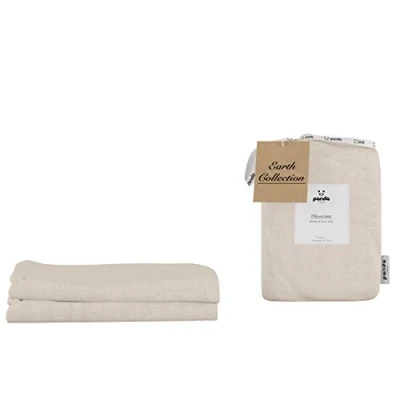Image of Panda Bamboo &amp; French Linen Pillowcases (Natural)
