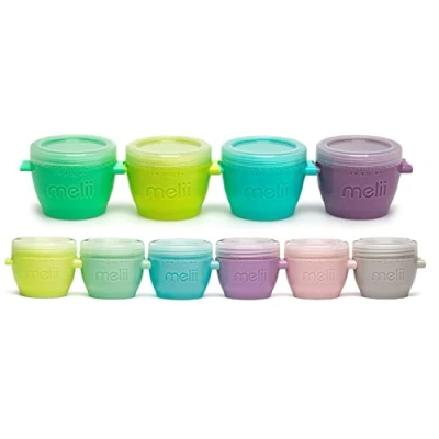 Image of melii Snap &amp; Go Baby Food and Freezer Storage Jars, Set 10, 6 x 59 ml + 4 118