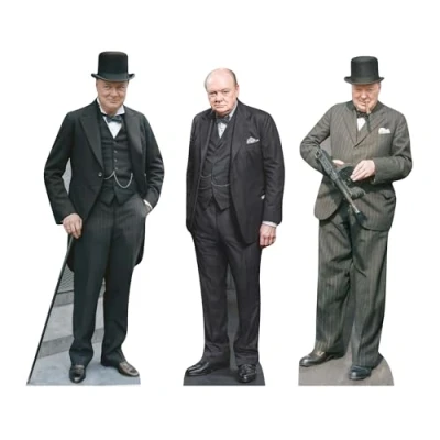 Image of Star Cutouts SC4850 Winston Churchill Shelf Top Pack Cardboard Cut Out Height 31cm Ideal for Fans, Parties &amp; Celebrations