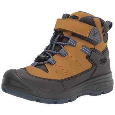 Image of KEEN Redwood MID WP C Hiking Boot, Harvest Gold/Vintage Indigo, 10 UK Child
