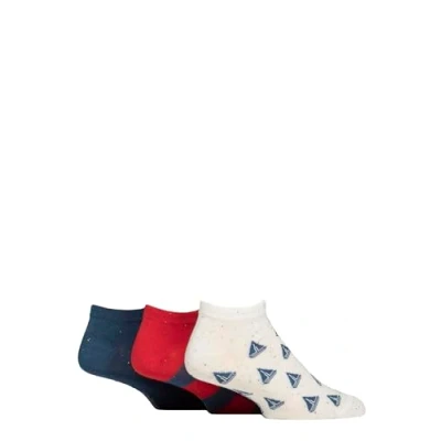 Image of Mens 3 Pair SOCKSHOP Speckled Bamboo Trainer Socks Nautical 6 11