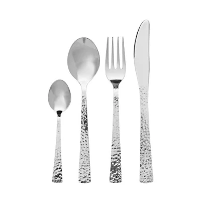 Image of Premier Housewares Cutlery Set Silver Kitchen 24 Pieces Stainless Steel Knife and Fork Contemporary Knives Forks Spoon