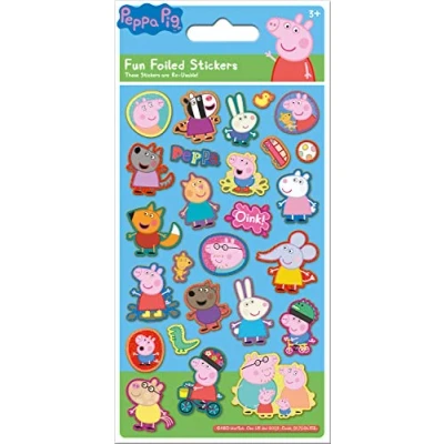 Image of Paper Projects 01.70.06.152 Peppa Pig Blue Sparkly Reusable Sticker Pack, 19.5cm x 9.5cm