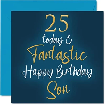 Image of Fantastic 25th Birthday Cards for Son 25 Today &amp; Happy Card from Mum or Dad, Gifts, 145mm x Greeting Gift