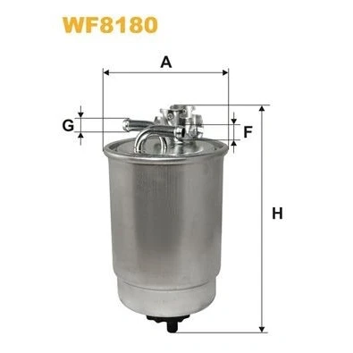 Image of XD732 Fuel Filter WIX FILTERS WF8180 In Line 8mm VOLKSWAGEN: Lupo / 3L, Polo III Hatchback, Caddy 2 Kastenwagen