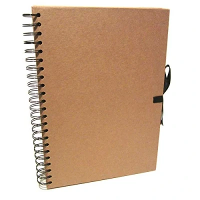 Image of A4 Scrapbook Photo Album, Pack of 2, 40 Sheets Per Book, Spiral Bound with Ribbon